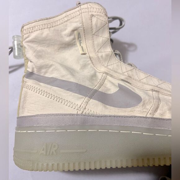 Nike Air Force One Shell Sail Desert Sand Atmosphere Grey Sneaker Boot Size 9 - Picture 9 of 14